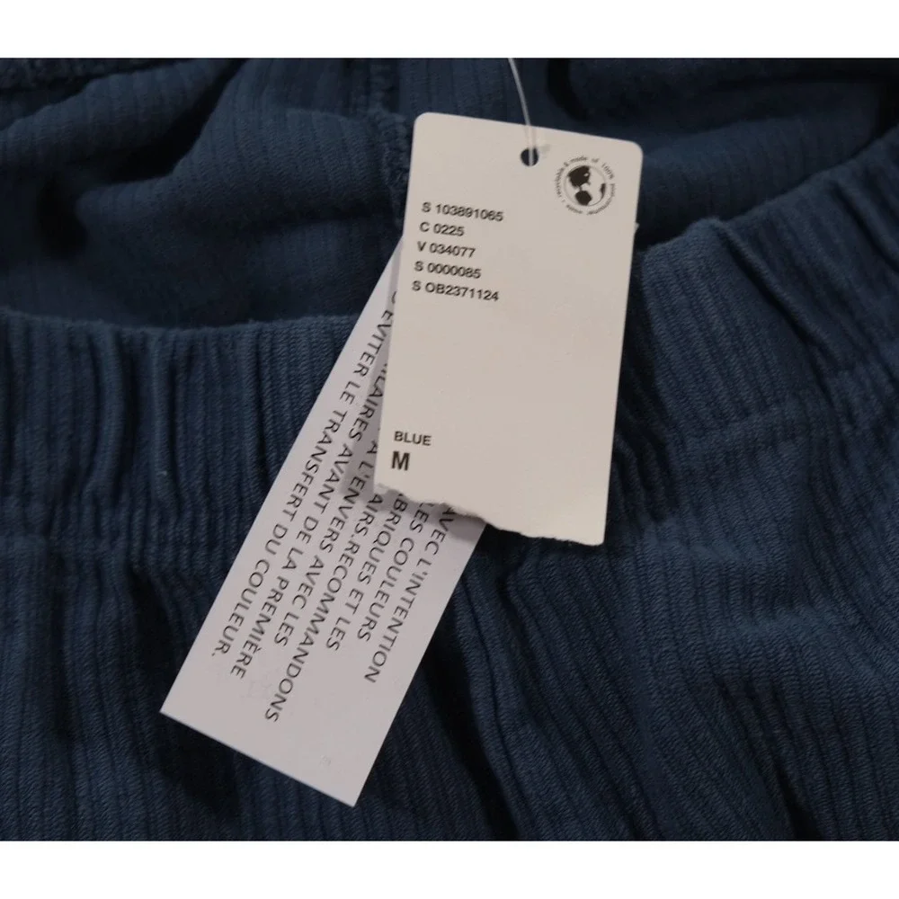 Standard Cloth Shorts Mens M Blue Ribbed Knit Elastic Waist Casual
